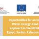 WEF-CAP POLICY BRIEF no.2: Opportunités pour une approche intégrée du Nexus Eau-Énergie-Alimentation dans la région du MOAN : Égypte, Jordanie, Liban et Tunisie